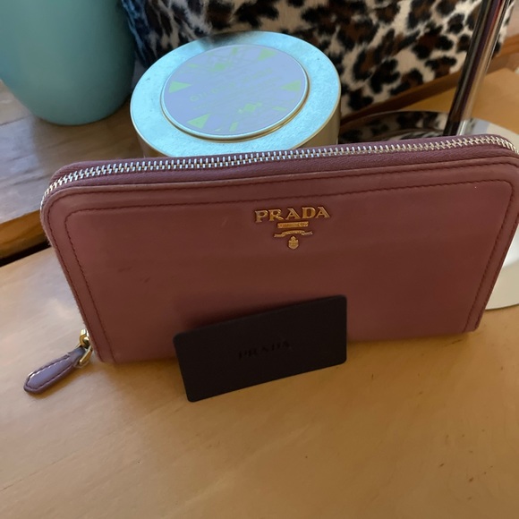 Prada Large Zip Wallet in pink Saffiano leather; EUC - Picture 15 of 16